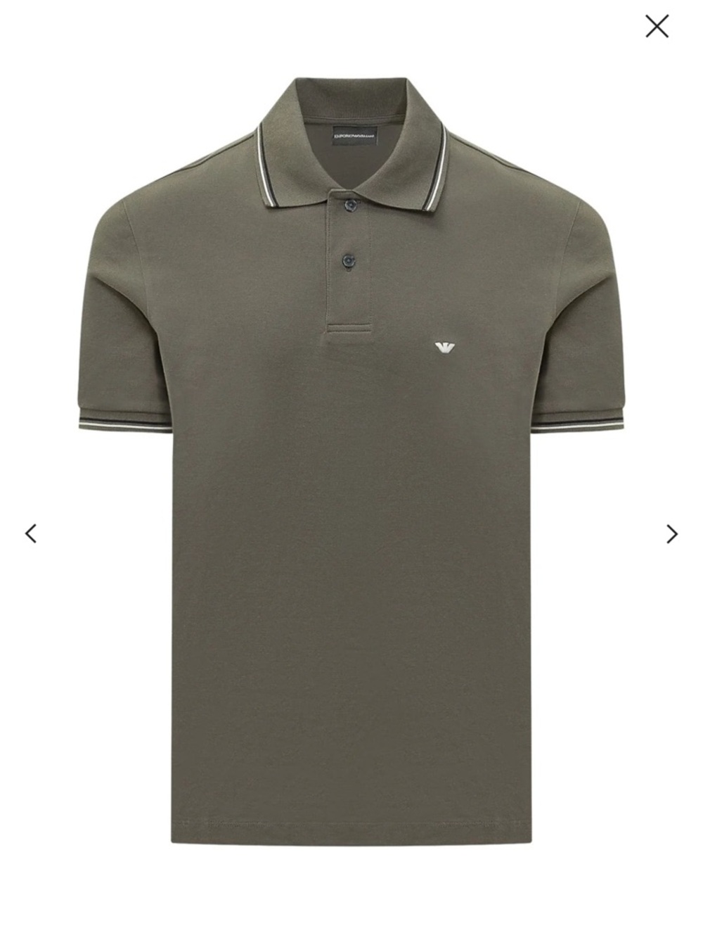 Emporio Armani Olive Green Polo with Contrast Tipping. Size small